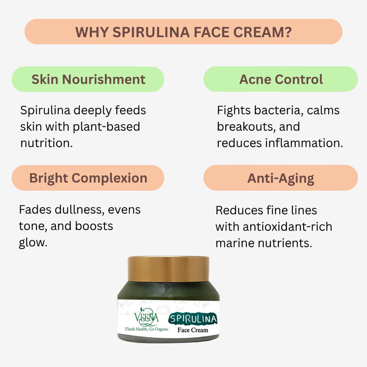 Veena Spirulina Face Cream - 50g