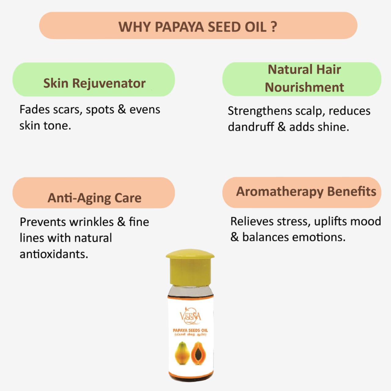 Veena Papaya seeds oil - 15 ml ( Pack of 2 )