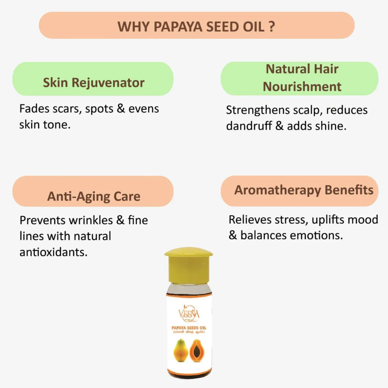 Veena Papaya seeds oil - 15 ml ( Pack of 2 ) - Orgoshops