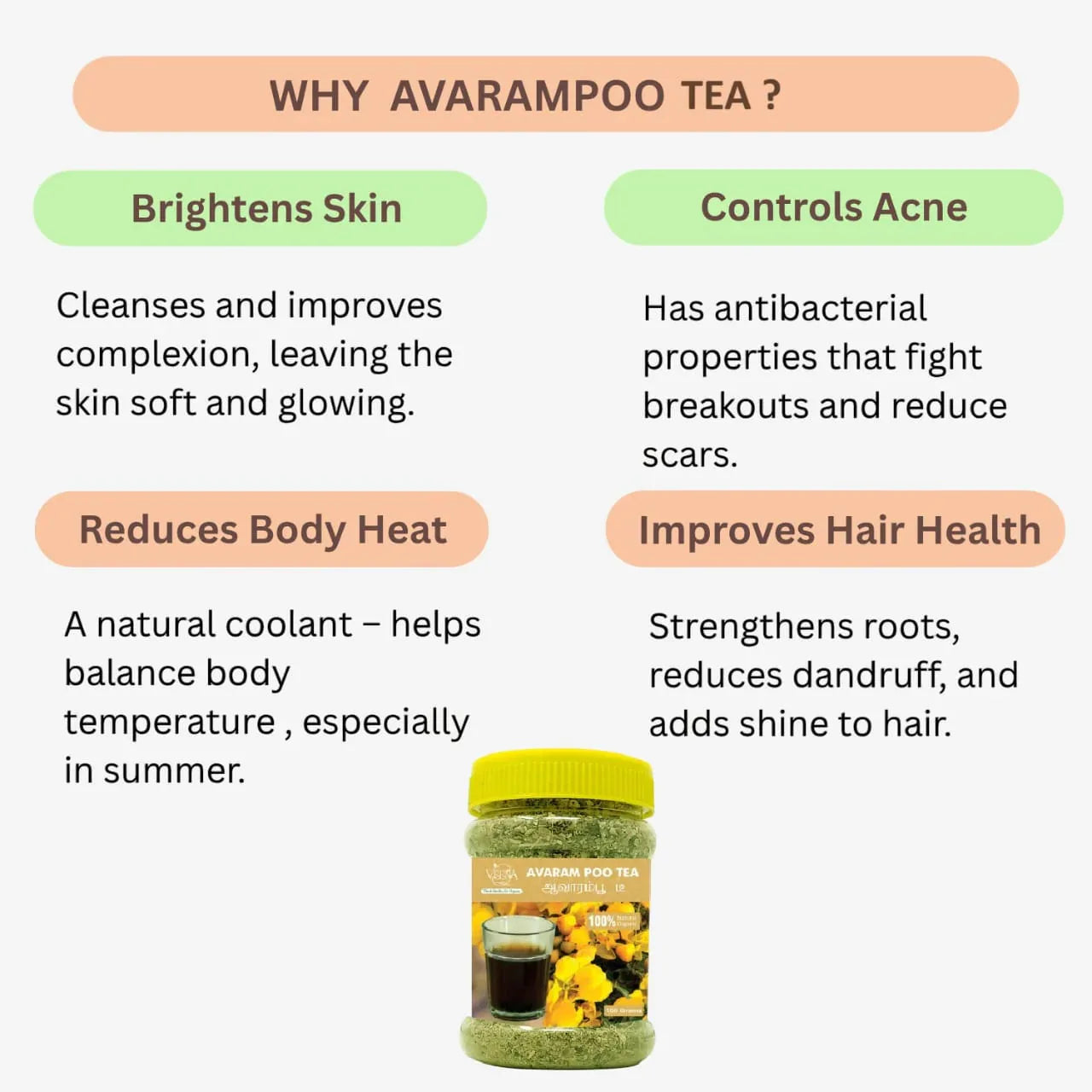 Veena Avaram Poo Tea - 80 g ( Pack of 2 ) - Orgoshops