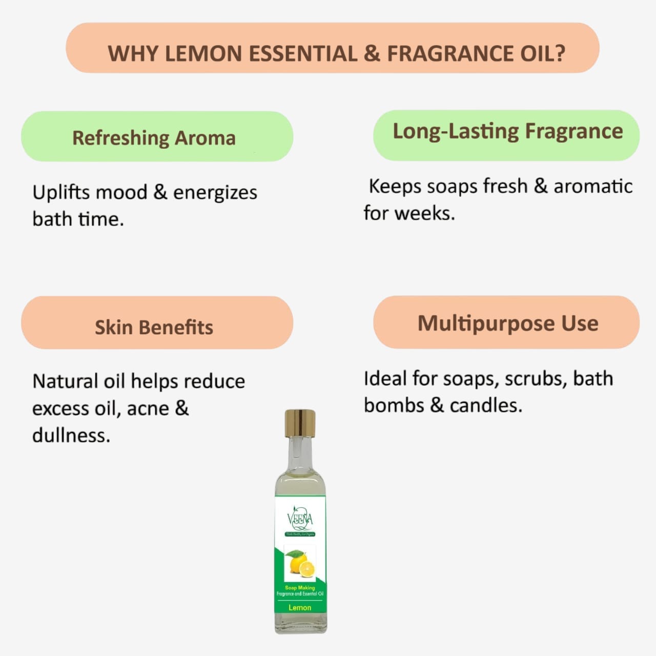 Veena Soap Making Lemon Essential and Fragrance Oil - 60Ml