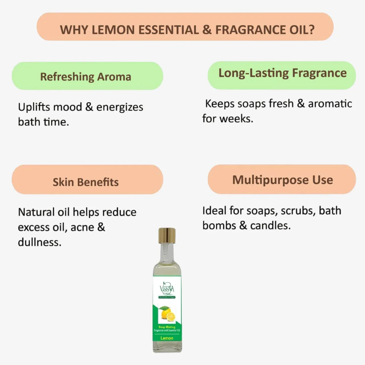 Veena Soap Making Lemon Essential and Fragrance Oil - 60Ml - Orgoshops