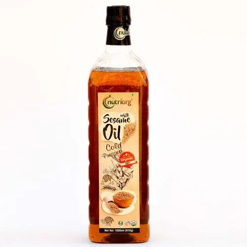 Nutriorgo Certified Organic White Sesame Oil - 500ml ( Glass Bottle ) - Orgoshops