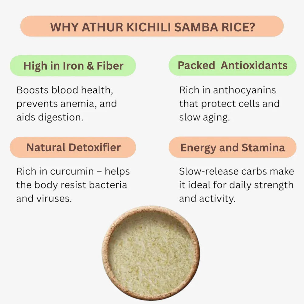 Thaiman Organic Athur Kichili Samba Rice - 2 kg - Orgoshops