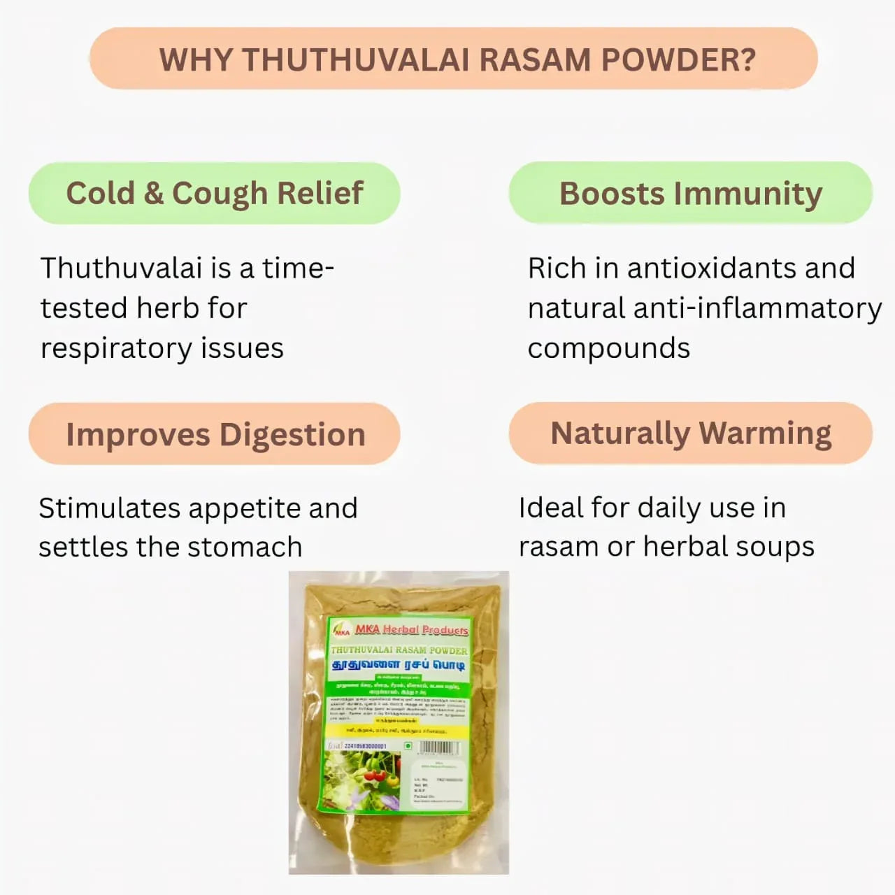 MKA Herbal Thuthuvalai Rasam Powder - 50 g (Pack of 2) - Orgoshops