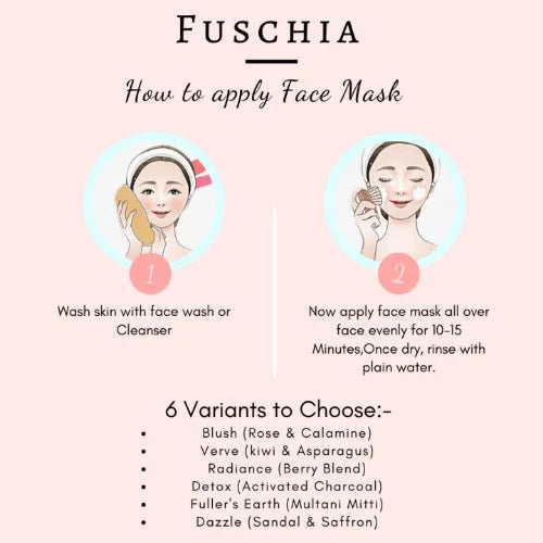 Fuschia Fuller's Earth Face Mask - Multani Mitti - 100g - Orgoshops