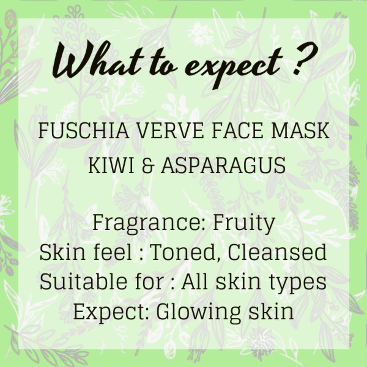 Fuschia Verve Face Mask - Kiwi & Asparagus - 100g