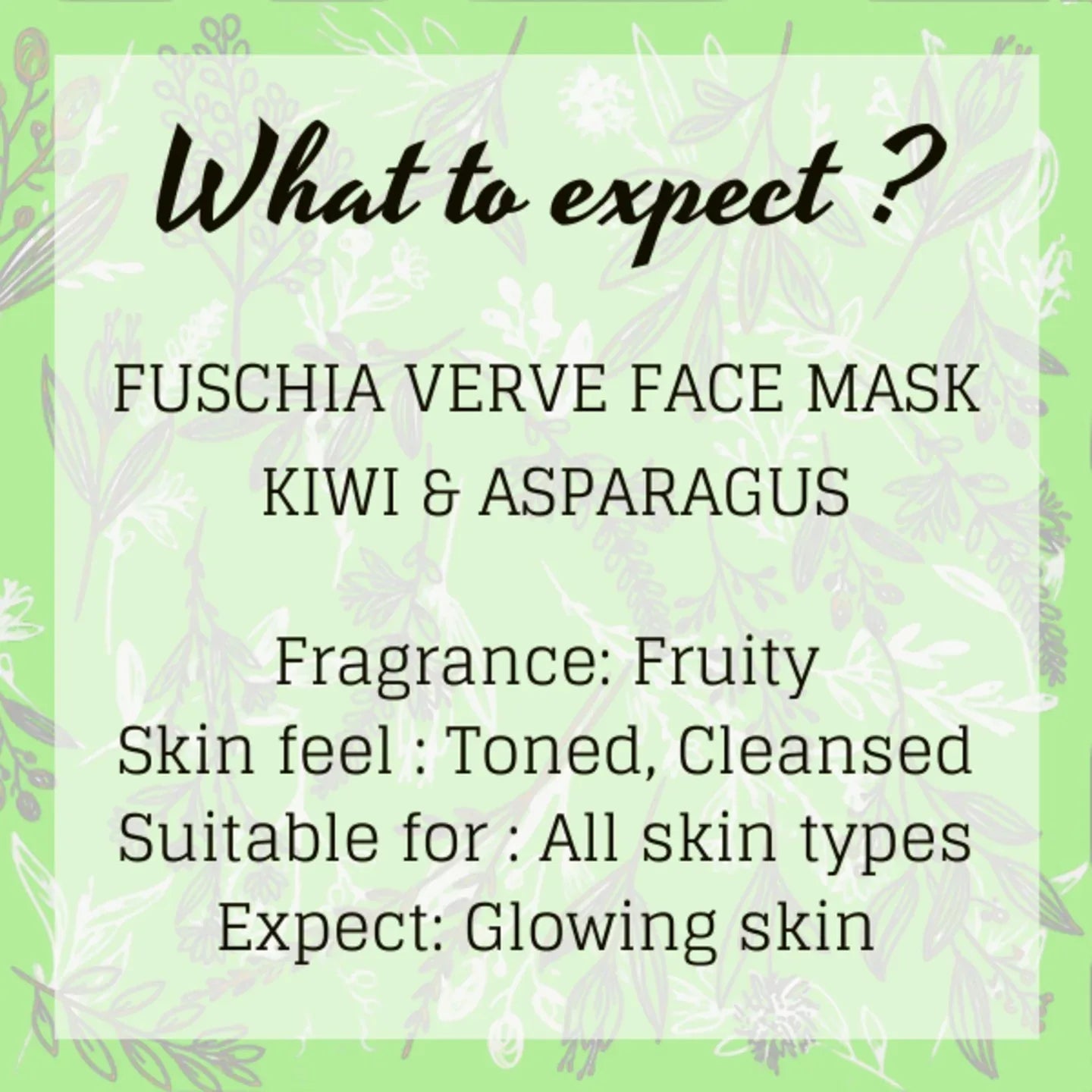 Fuschia Verve Face Mask - Kiwi & Asparagus - 100g - Orgoshops