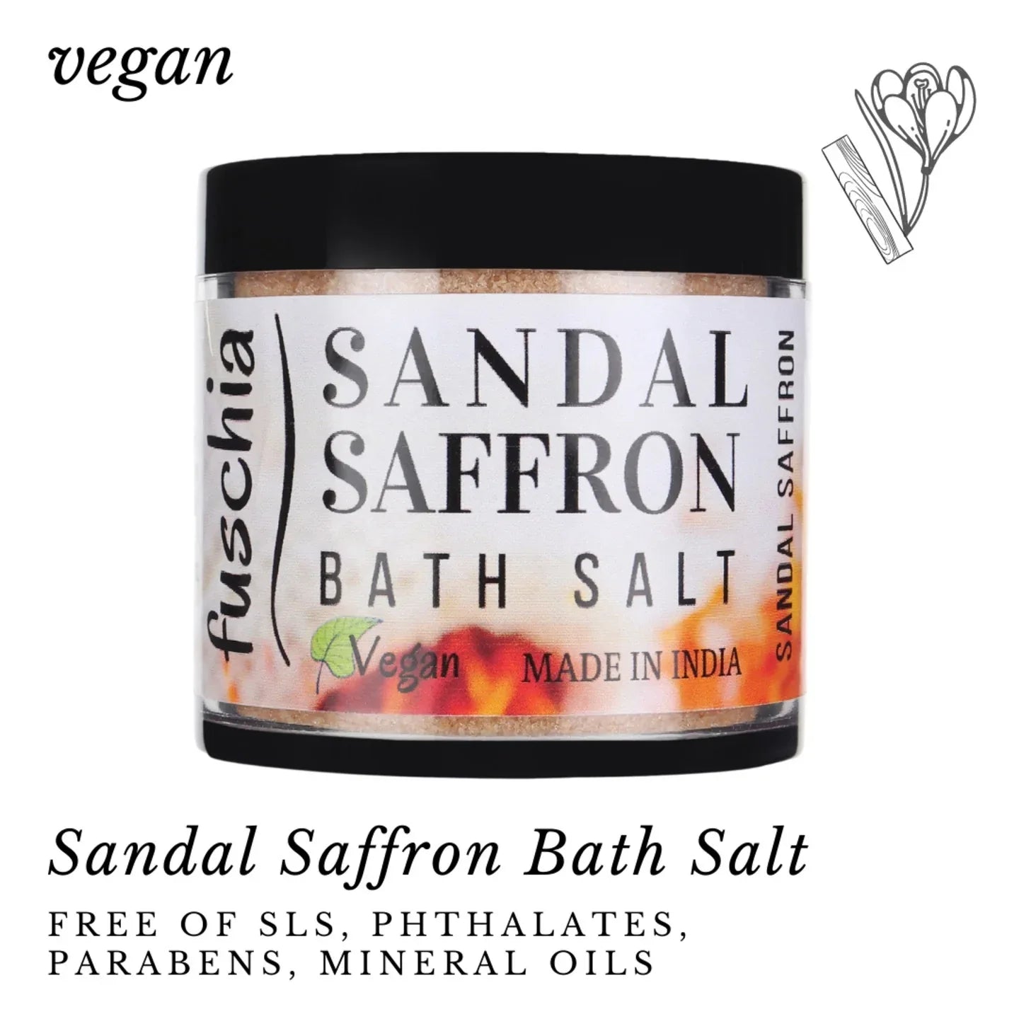 Fuschia Sandal Saffron Bath Salt - 100g - Orgoshops
