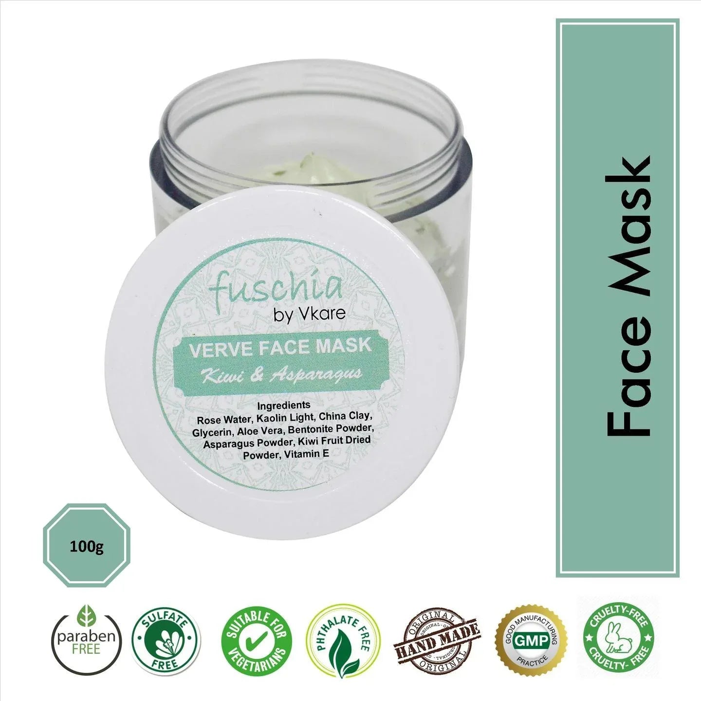 Fuschia Verve Face Mask - Kiwi & Asparagus - 100g - Orgoshops