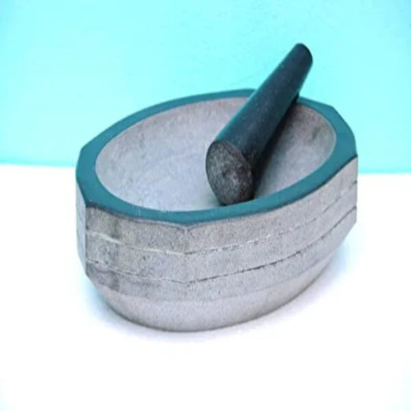 MYNAKSHA Pure Granite Stone Mortar And Pestle Set,Masher Spice Mixer - Orgoshops