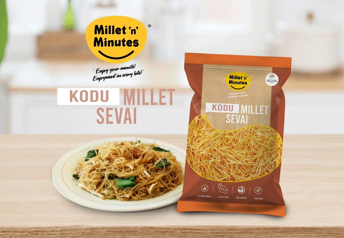 Millet 'n' Minutes Kodo Millet Sevai - 180 g (Pack of 3) - Orgoshops