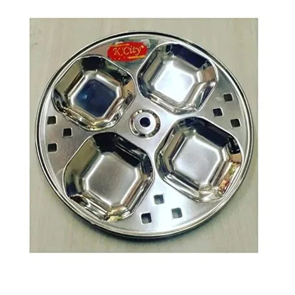 MYNAKSHA Stainless Steel Idly Stand With Square Shaped Idly Plates (3 Plates) - Orgoshops