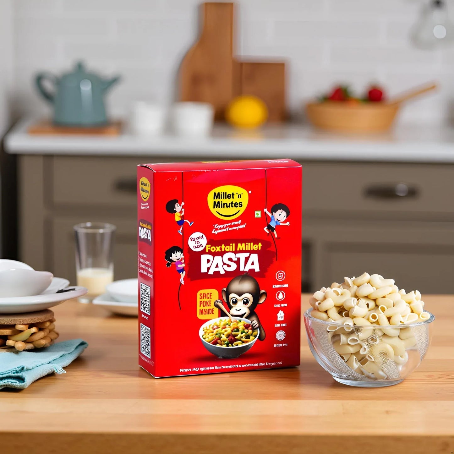 Millet 'n' Minutes Millet Pasta - Foxtail - 180 g (Pack of 2) - Orgoshops