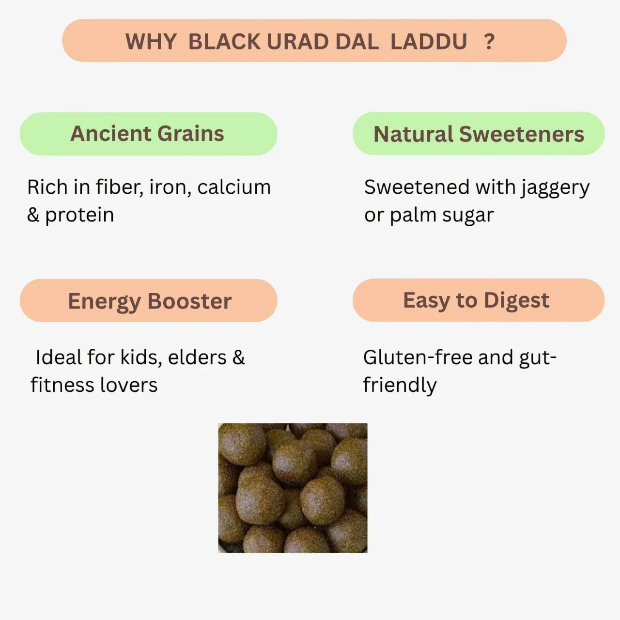Roohi Black Gram / Karuppu Ulunthu Laddu -150 gram - Orgoshops