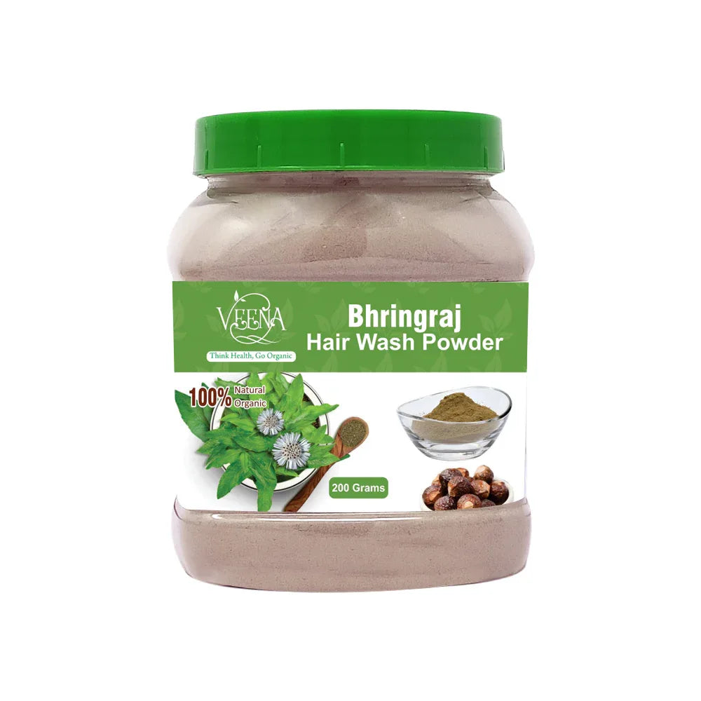 Veena Bhringaraj Hair Wash Powder - 200 g ( Pack of 2) - Orgoshops