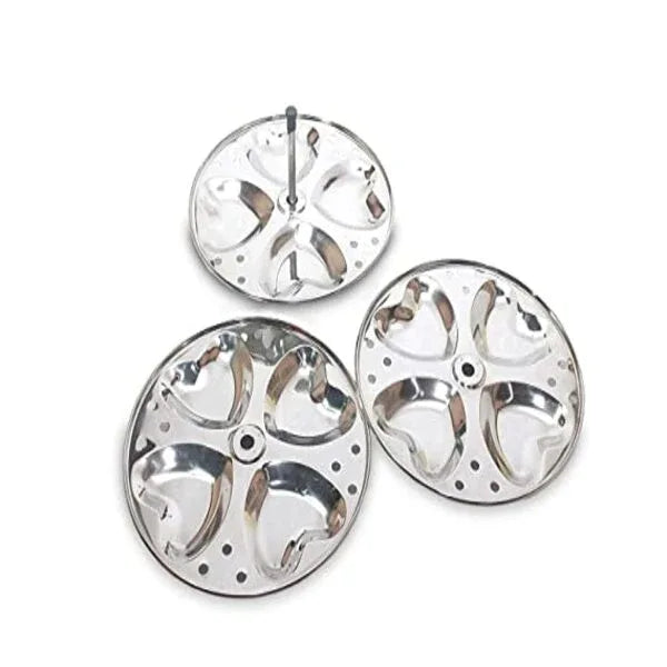 NAKSHATHRA Stainless Steel Idlystand With Heart Shaped Idly Plates (3 Plates) - Orgoshops