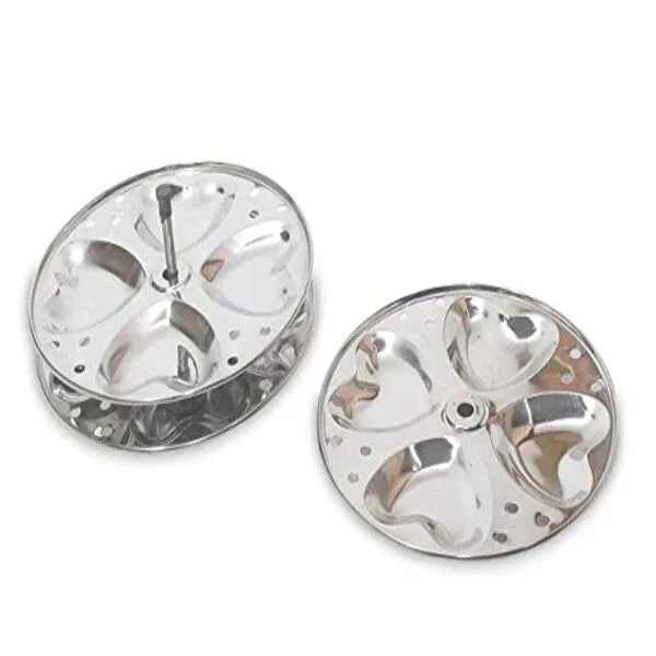 NAKSHATHRA Stainless Steel Idlystand With Heart Shaped Idly Plates (3 Plates) - Orgoshops