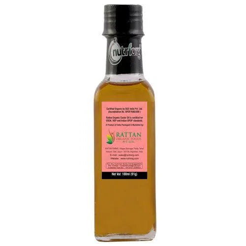 Nutriorgo Certified Organic - Castor Oil 100ml (Pack of 2) - Orgoshops