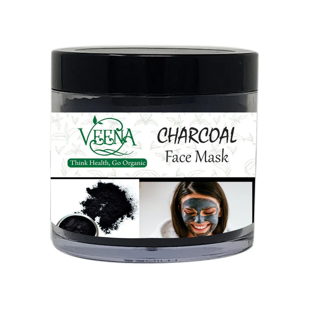 Veena Activated Charcoal (Pine) Face Pack - 30g - Orgoshops