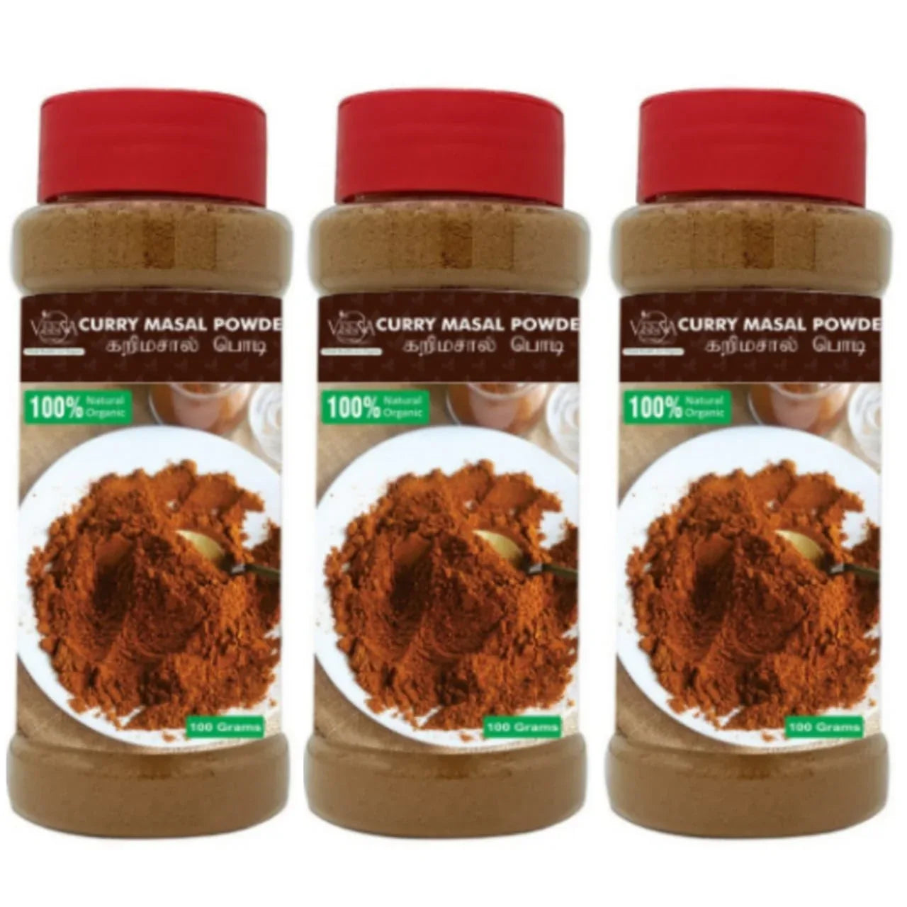 Veena : Products Curry Masala Powder - 100g ( Pack of 3 ) - Orgoshops