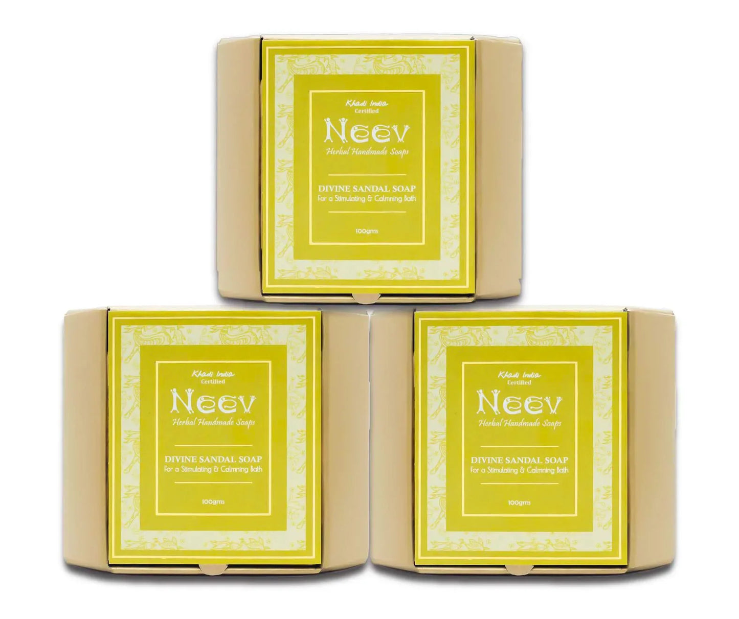 Neev Herbal Handmade Soaps Divine Sandalwood Soap - 100g ( Pack of 3 ) - Orgoshops