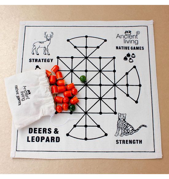Anciant living Deer's and Leopard's Board Game