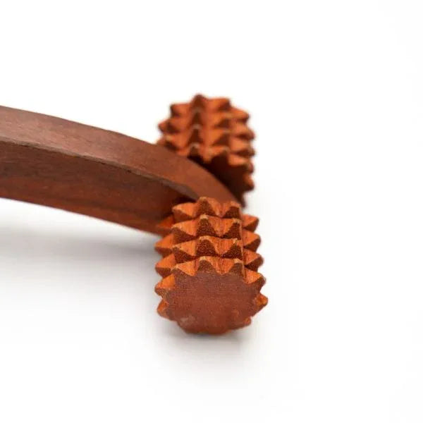 Organic B Wooden Massager|Hand Massager Roller|Body Stress Acupressure-300gm - Orgoshops
