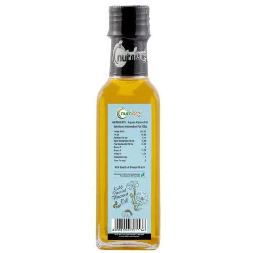 Nutriorgo Certified Organic Flaxseed Oil - 100ml (Pack of 2 ) - Orgoshops