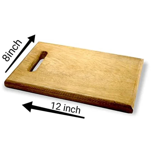 MYNAKSHA Wooden Rectangular Cutting Chopping Board Pad With Handle - Orgoshops