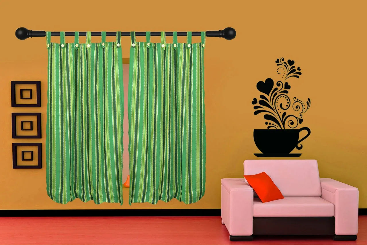 Yuktha Cotton Loop Window Curtain. (2 pieces) - Orgoshops