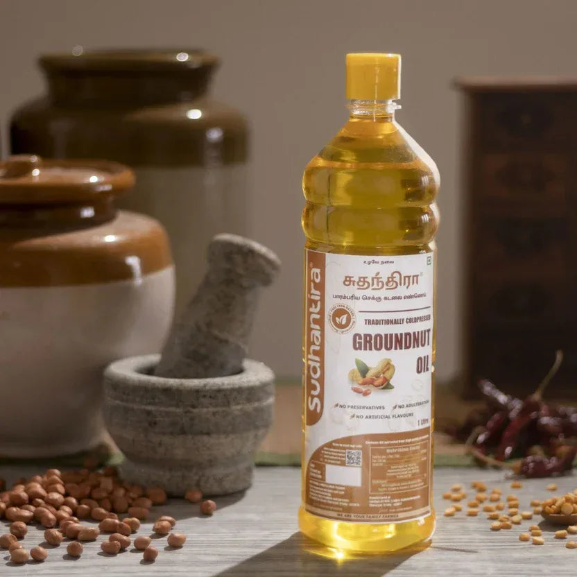 Sudhantira Groundnut Oil - 1L - Orgoshops