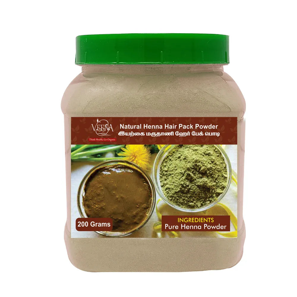 Veena Henna Hair Pack Powder - 200g - Orgoshops