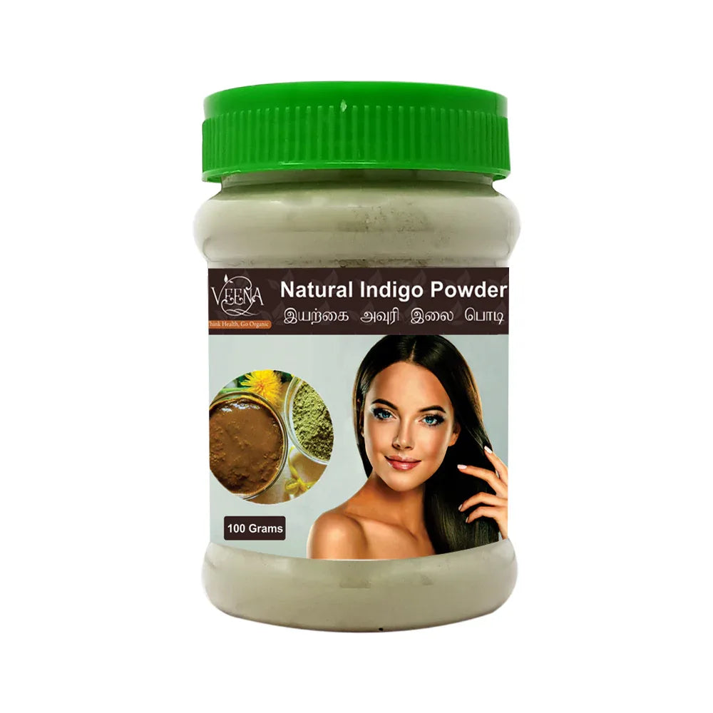 Veena Indigo Powder – To make your Hair Brown to Black - 100 g ( Pack of 3) - Orgoshops