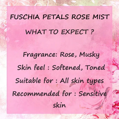 Fuschia Petals Rose Face & Body Mist - 100ml - Orgoshops