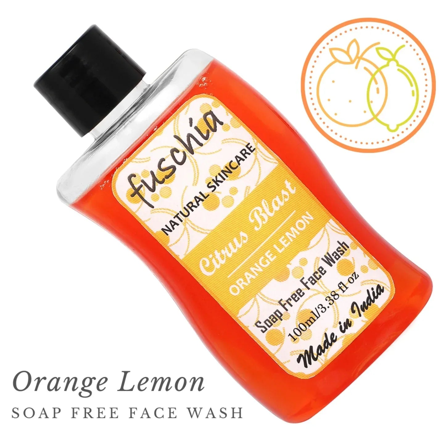 Fuschia Citrus Blast Orange Lemon Soap Free Body Wash - 100ml - Orgoshops