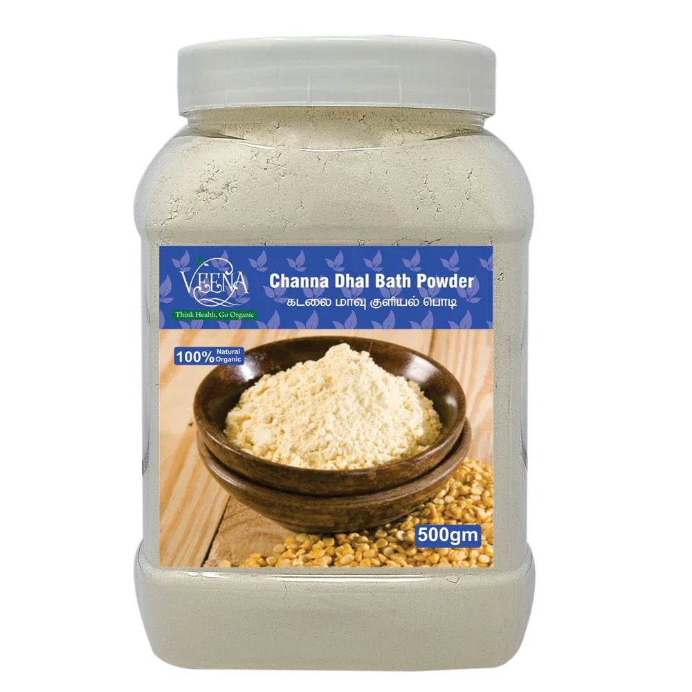 Veena Channa Dhal Kadalai Mavu Organic Luxury Bath Powder - 250g ( Pack of 2 ) - Orgoshops