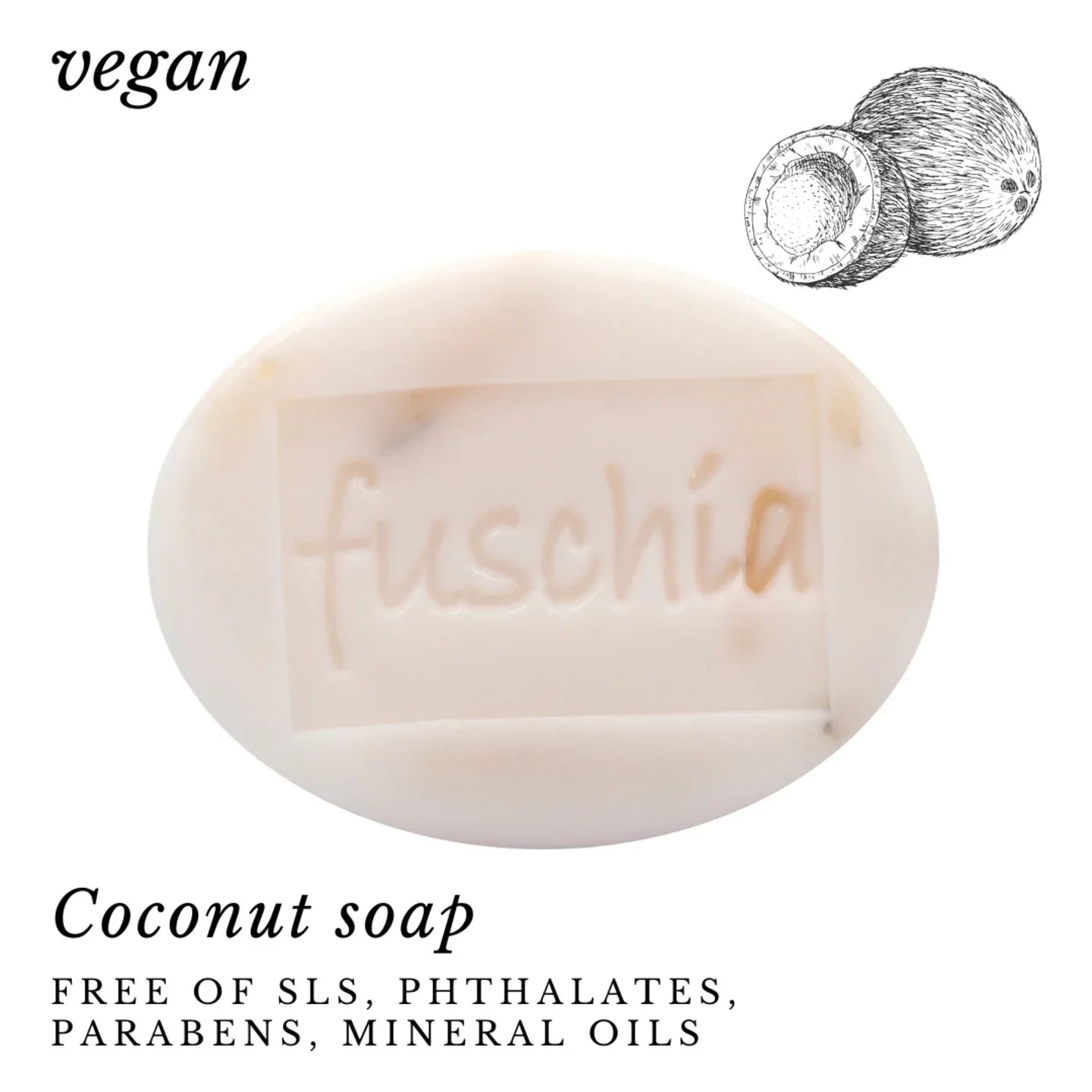 Fuschia - Coconut Natural Handmade Herbal Soap - 100g - Orgoshops