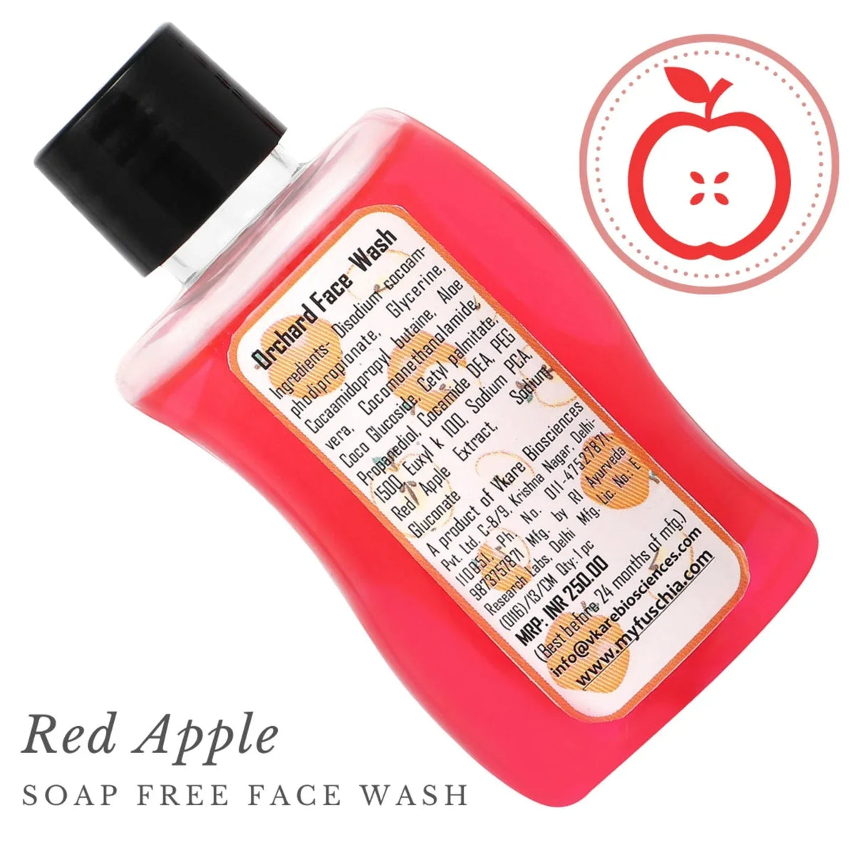 Fuschia Orchard Red Apple Soap Free Face Wash - 50ml - Orgoshops