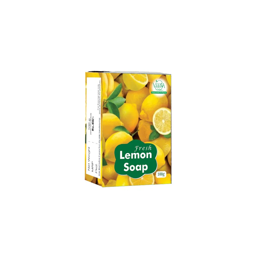 Veena Lemon Soap - 100g ( Pack of 3) - Orgoshops