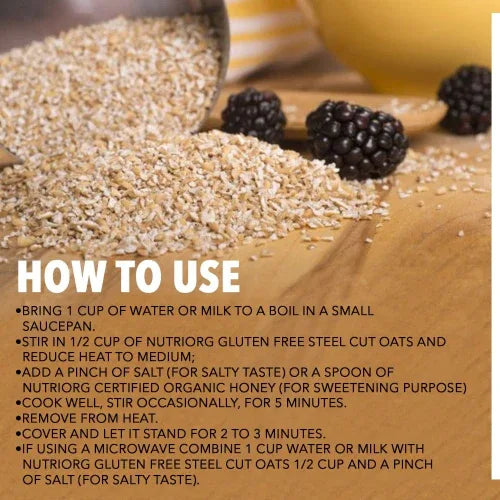 Nutriorg Certified Organic Steelcut Oats - 4kg - Orgoshops