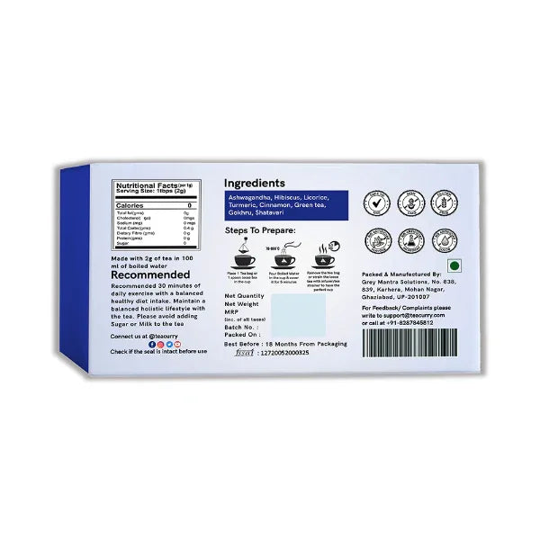 Teacurry Fertility Tea For Men With Diet Chart /Men Fertility Tea-100g(30 Bags) - Orgoshops