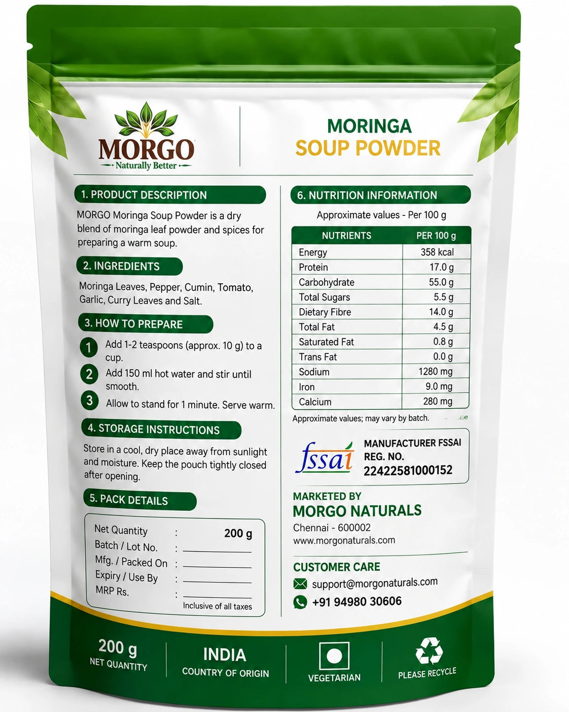 MORGO Moringa Soup Powder – 200g