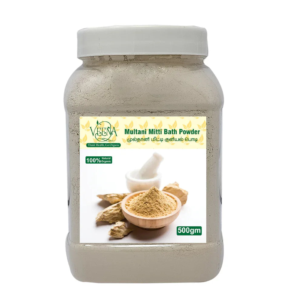 Veena Multani mitti Organic Luxury Bath Powder - 500g ( Pack of 2 ) - Orgoshops