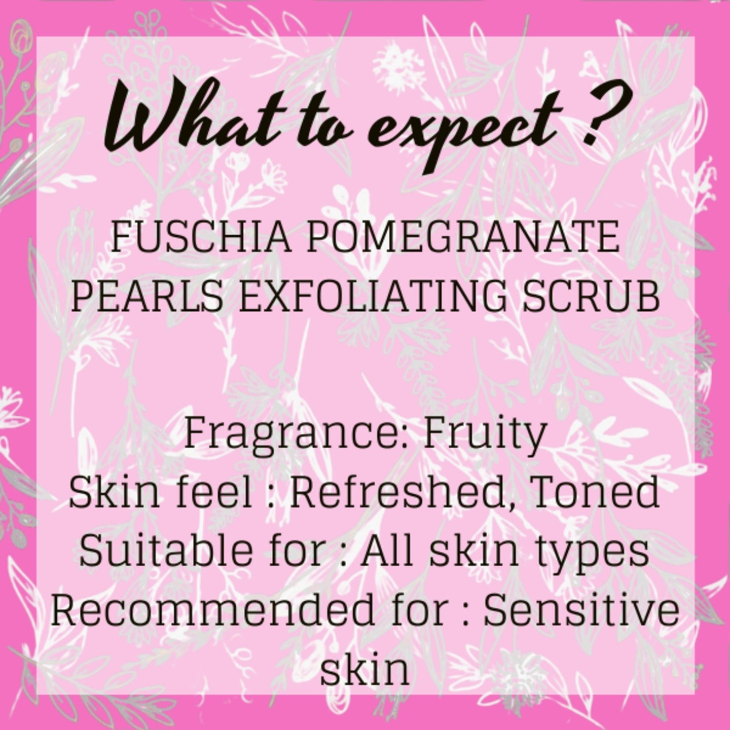 Fuschia - Pomegranate Pearls - Face & Body Exfoliating Scrub -50g