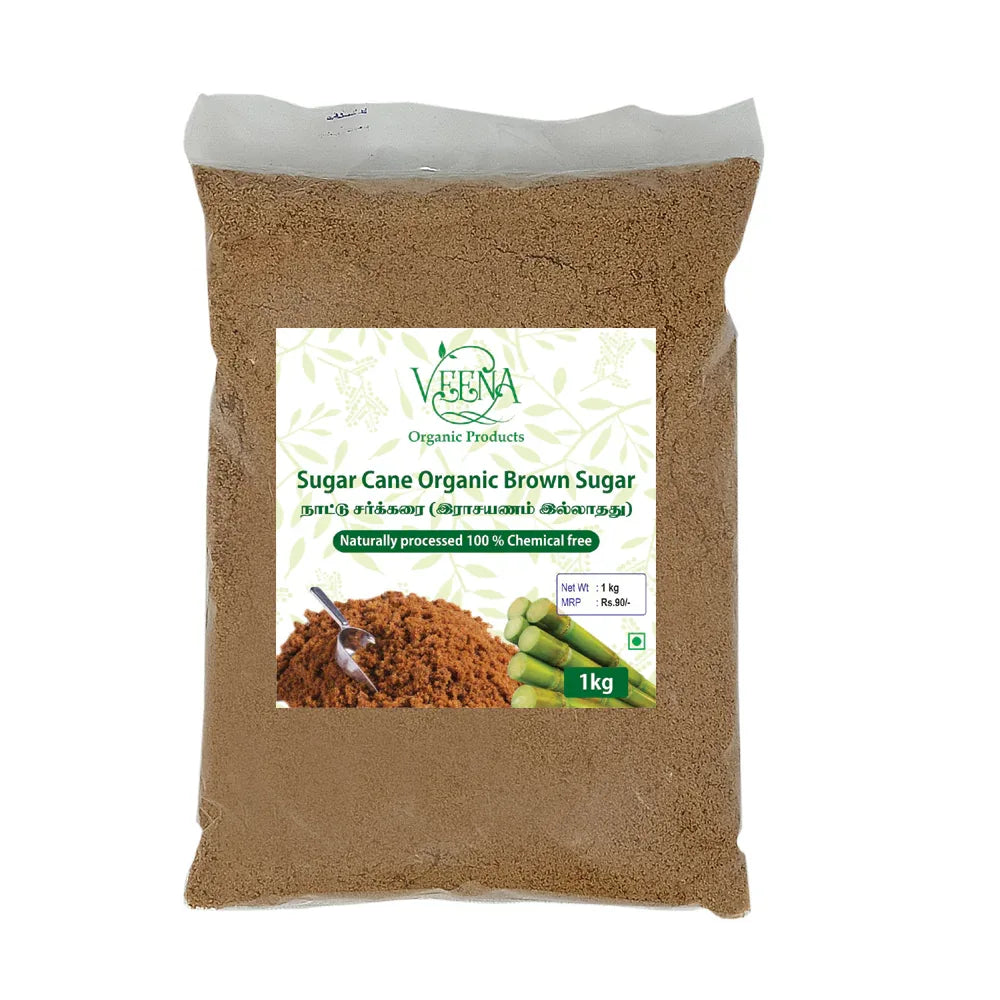 Veena Sugar Cane Jaggery - 1kg ( Pack of 2 ) - Orgoshops