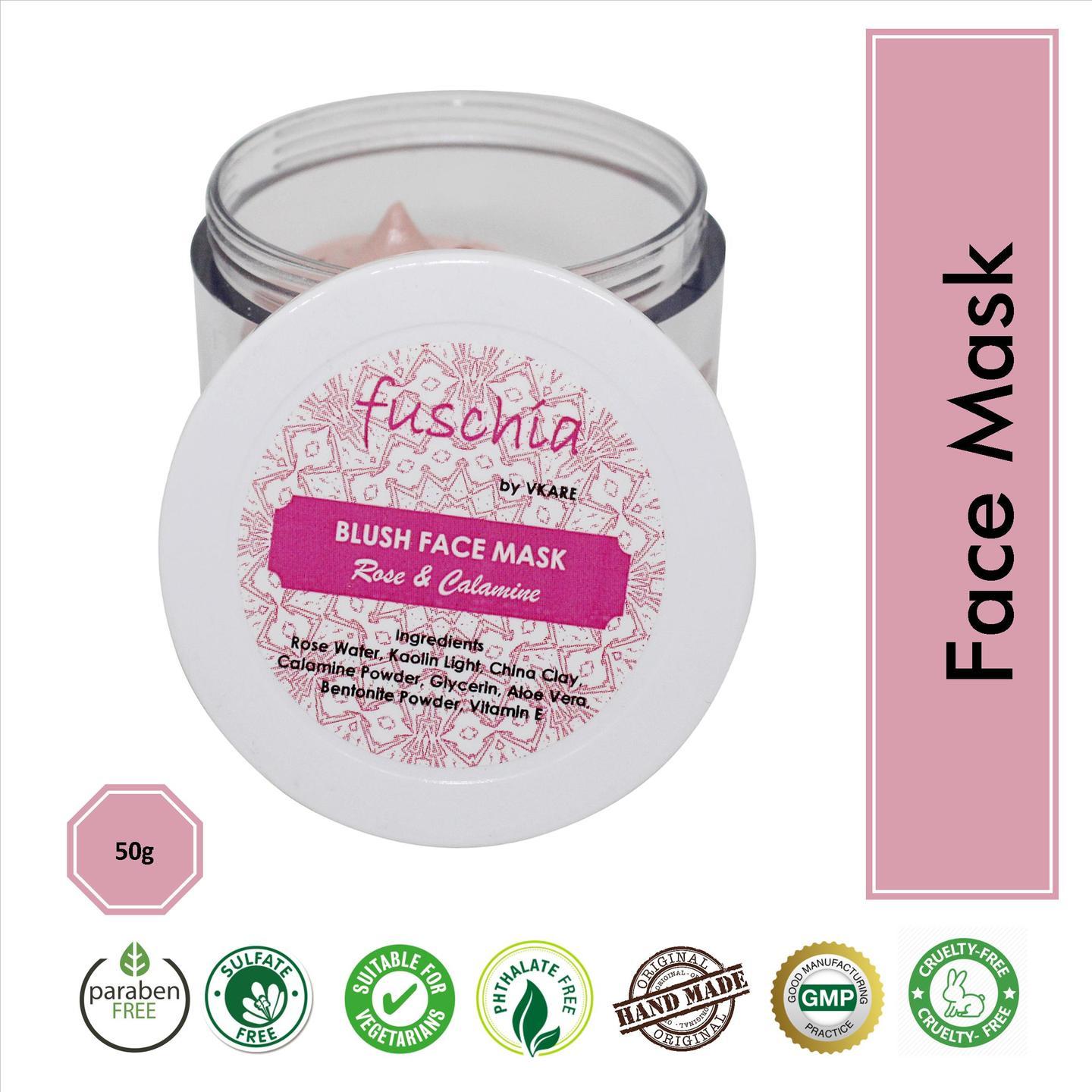 Fuschia Blush Face Mask - Rose & Calamine - 50g