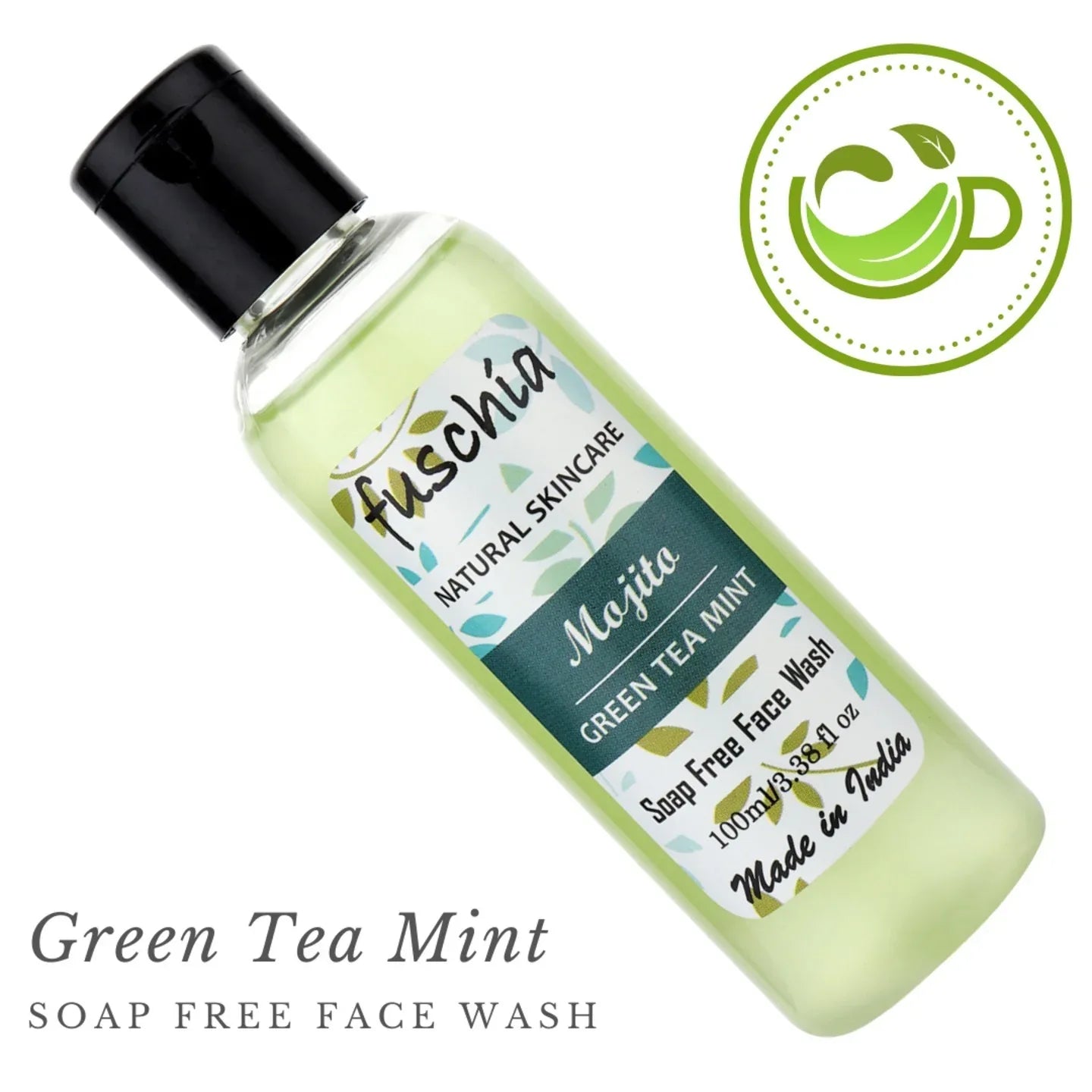 Fuschia Mojito Green Tea Mint Soap Free Face Wash - 100ml - Orgoshops