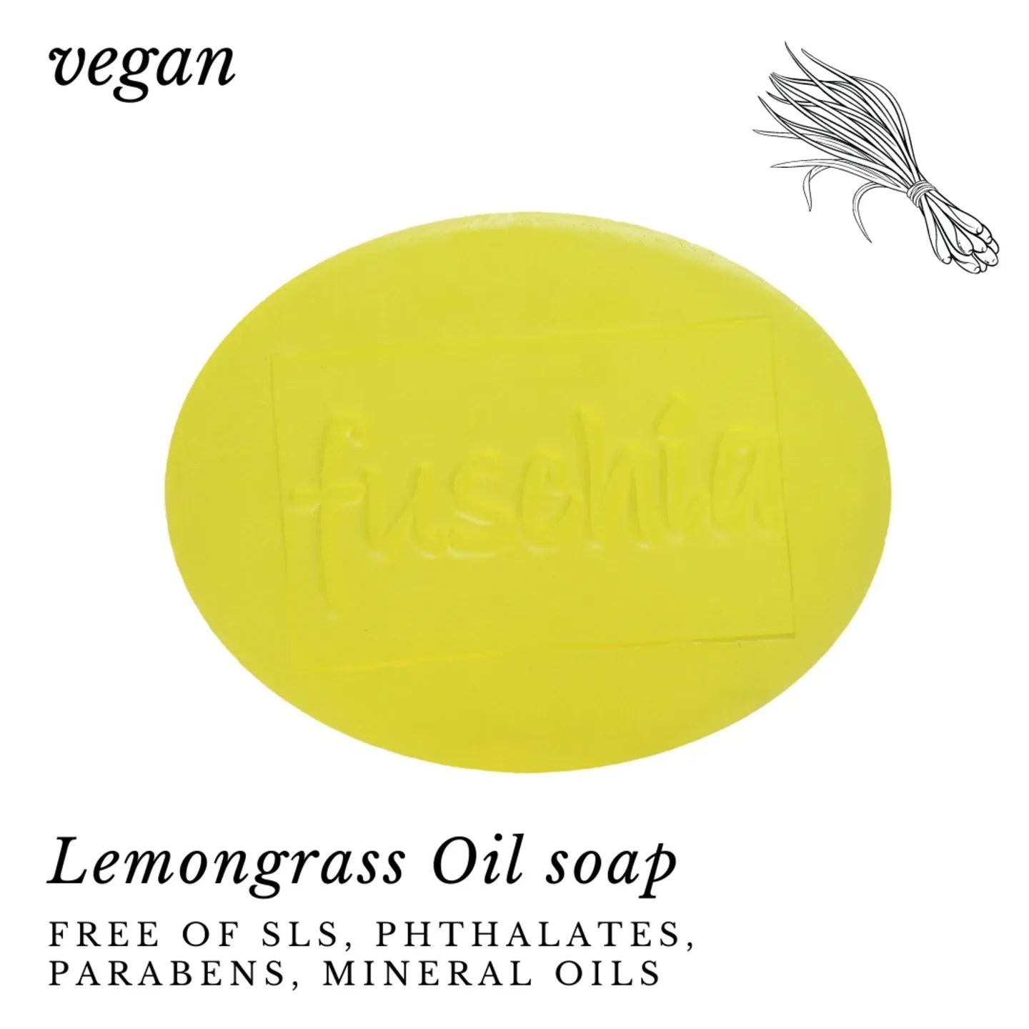 Fuschia - Lemon Grass Oil Natural Handmade Herbal Soap - 100g - Orgoshops