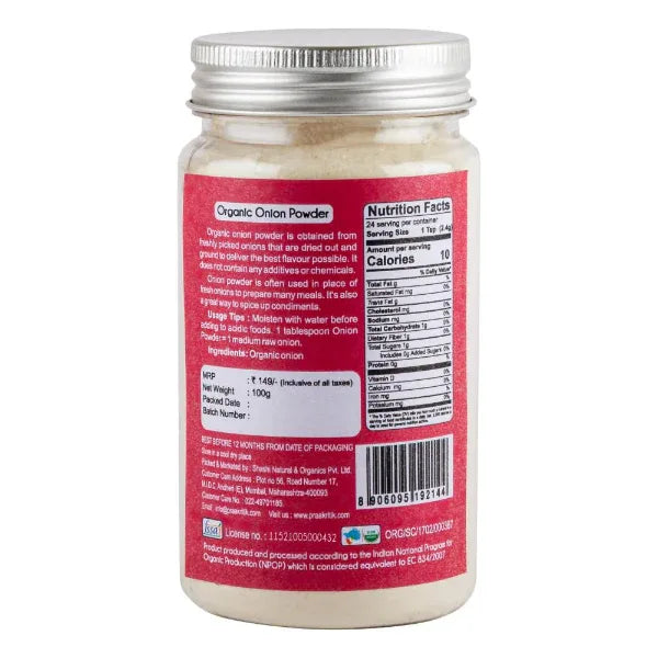 Praakritik Organic Onion Powder-100g - Orgoshops